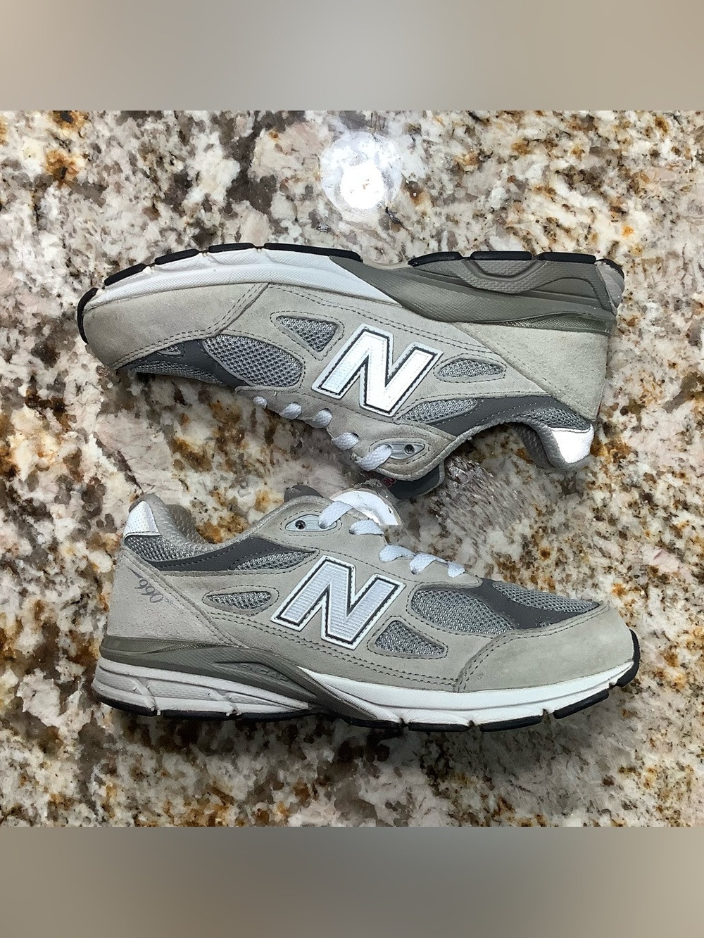 New Balance 990 Big Kid Size 4 Grey Sneakers GC990GY3